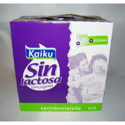 LECHE KAIKU SEMI S/LACTOSA 6/1 lt.